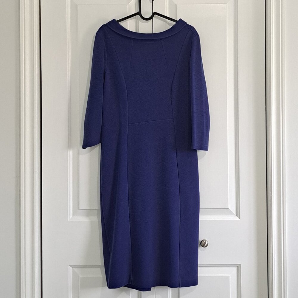 Hobbs London Blue Ribbed Dress
